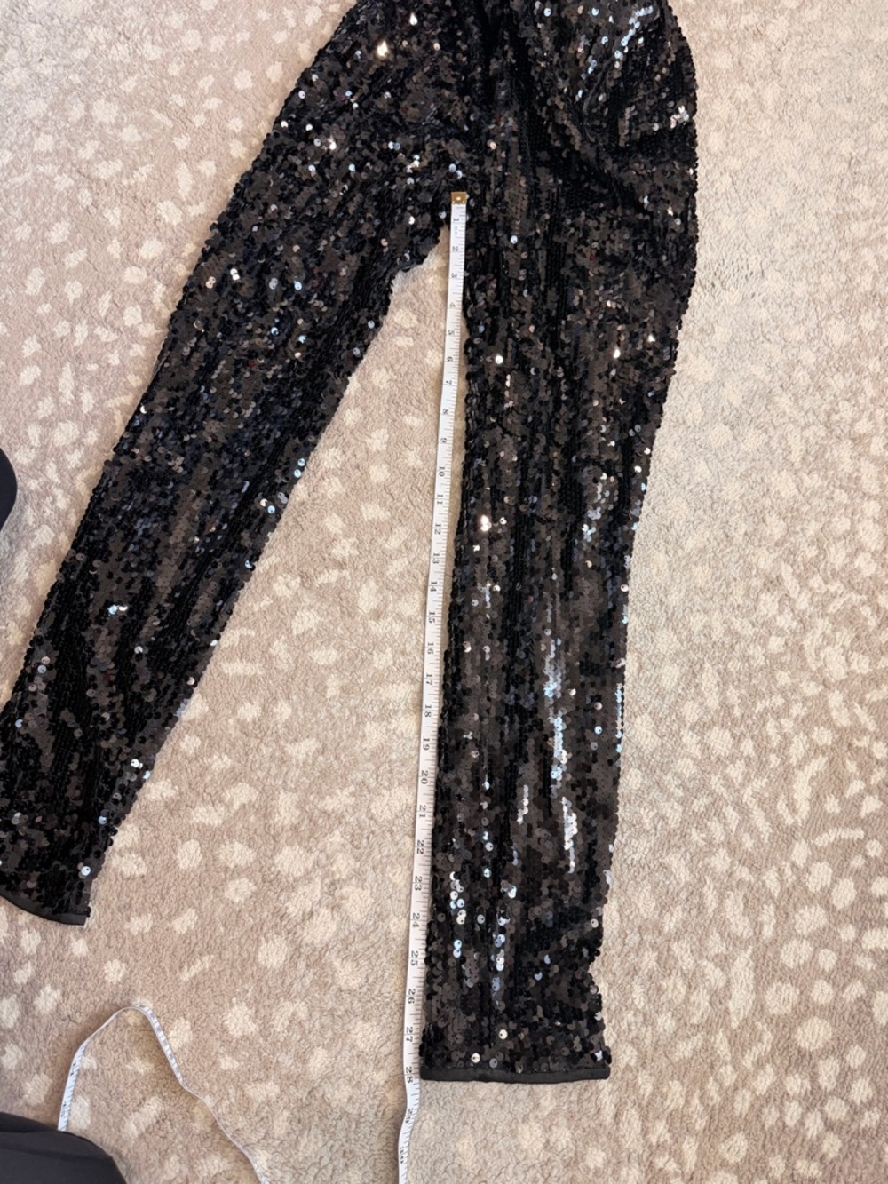 Fashion Nova Black Sequin Pants High Rise Party Club Festival Glam S Night Out - Picture 11 of 12